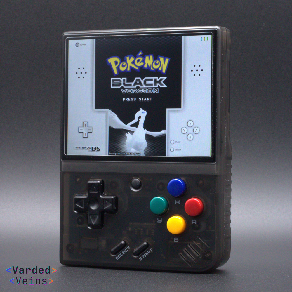 The Miyoo Mini Plus featuring Pokemon Black Version