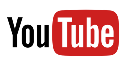YouTube logo with black and red text on a white background