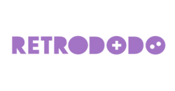 Purple 'Retrododo' logo on a white background