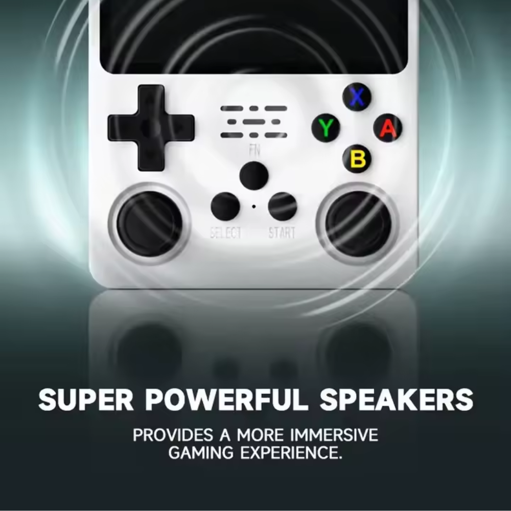 Gaming controller with speaker design on a dark background