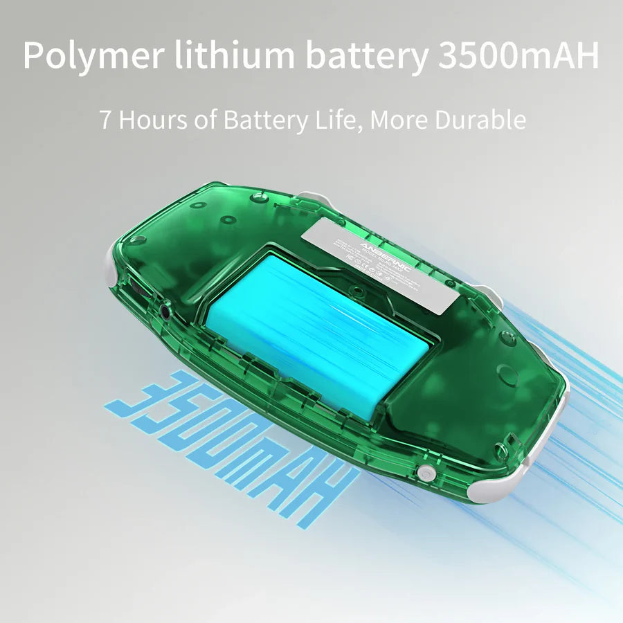 Green polymer lithium battery with text on a gray background