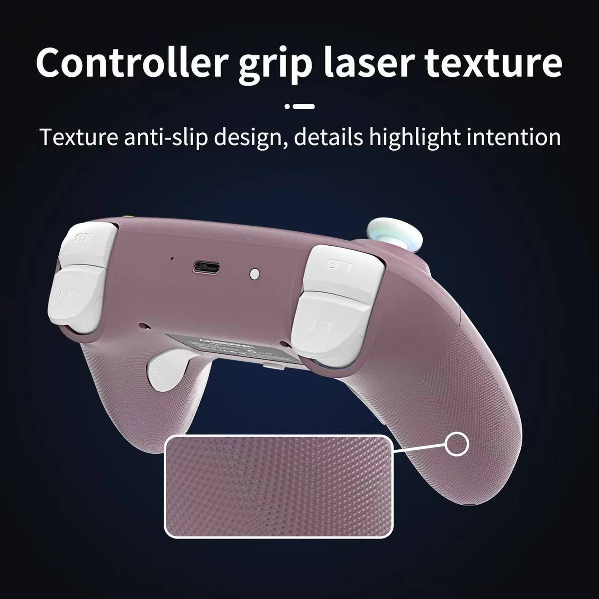 Gaming controller grip with laser texture design on a dark background