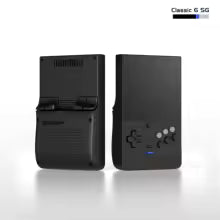 Black handheld gaming console with 'RETROID' branding on a white background